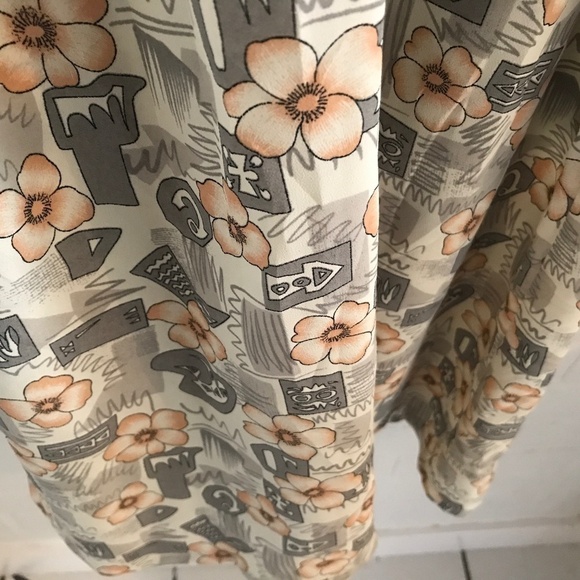 Vintage 80s Midi dress Floral print Mosaïc Grandma Grannycore XXL - Picture 10 of 13